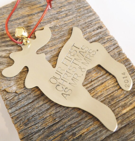 year ornament home new in 1st 1st Married Ornament Ornament Christmas Personalized Our Handstamped