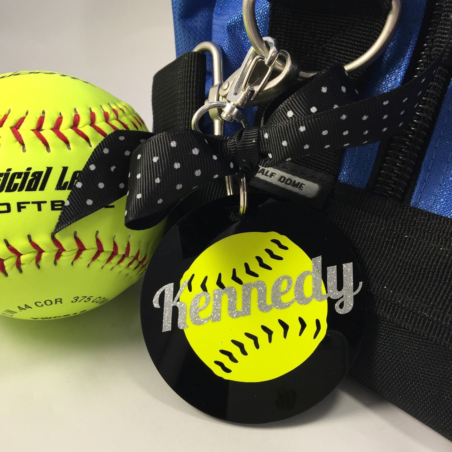 Softball Bag Tag in Black Gifts for Softball Softball Coach