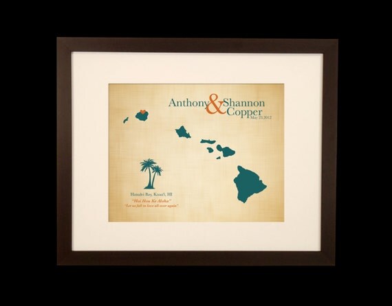 Cotton Wedding Anniversary Gift Hawaii Wedding by JWdesignStudio