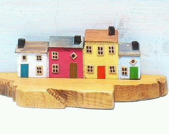 Painted miniature Houses on a Pier