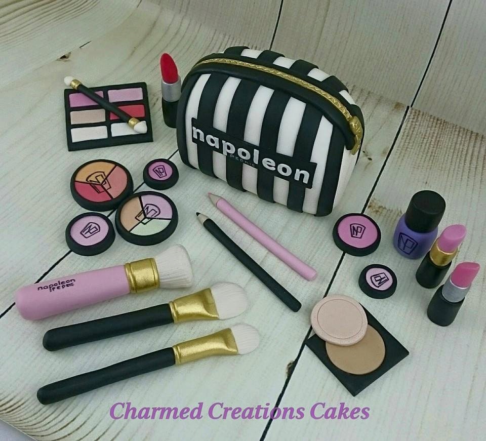 Large Life Size Makeup Cake Topper Set edible fondant icing