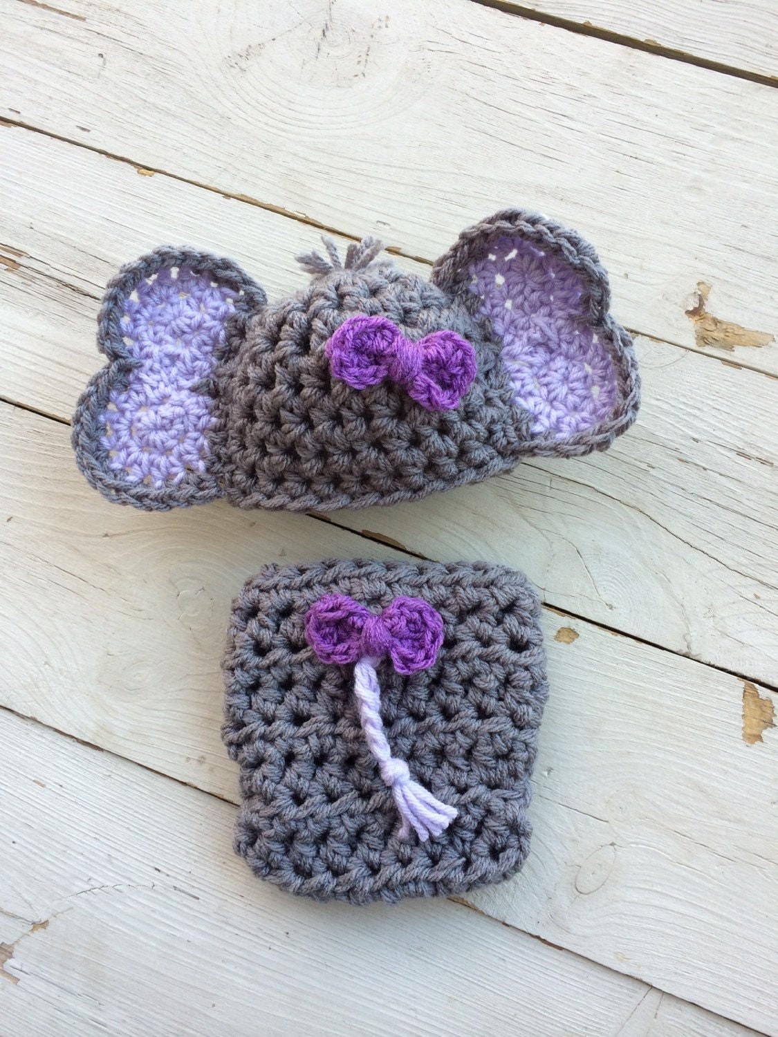 Handmade crochet newborn elephant outfit Elephant Hat