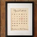 Wedding Calendar Cotton Print Personalized Cotton 2nd