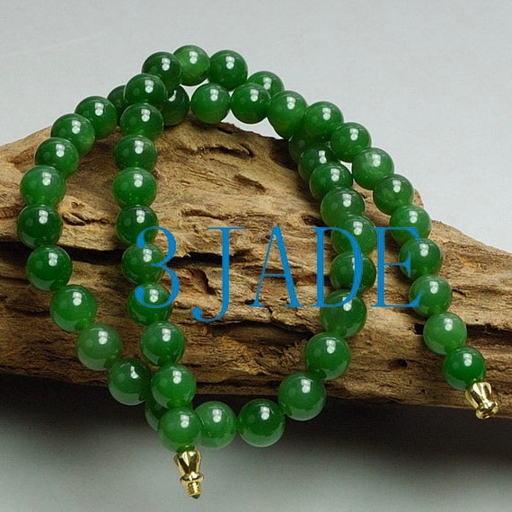 17 A Grade Natural Green Nephrite Jade Beads by 3JADEstore on Etsy