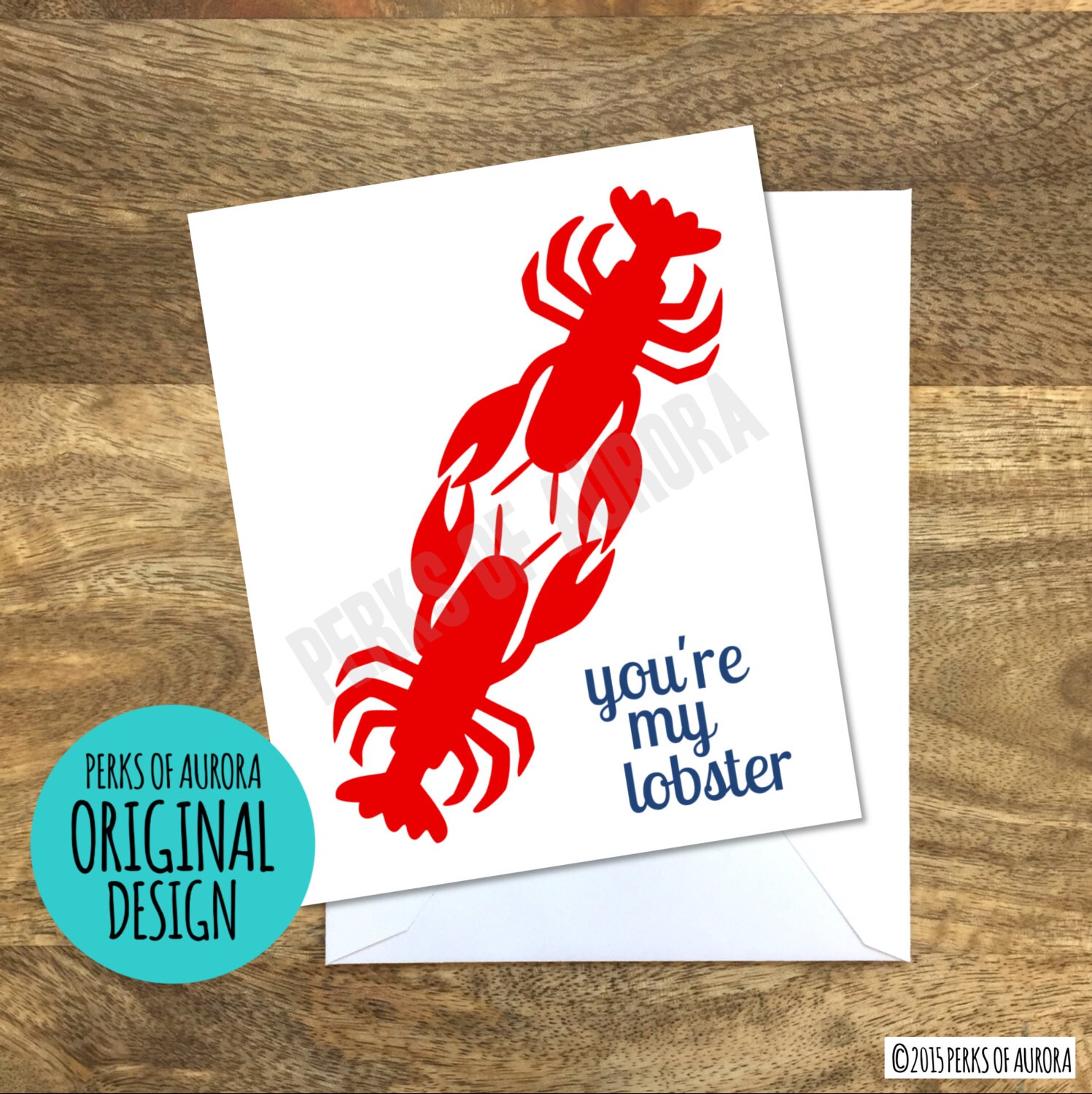 Elegant 90 You're My Lobster Valentine's Card