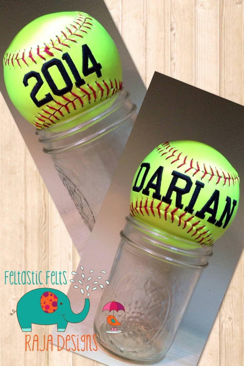 Personalized Softball with stand Embroidered Softball