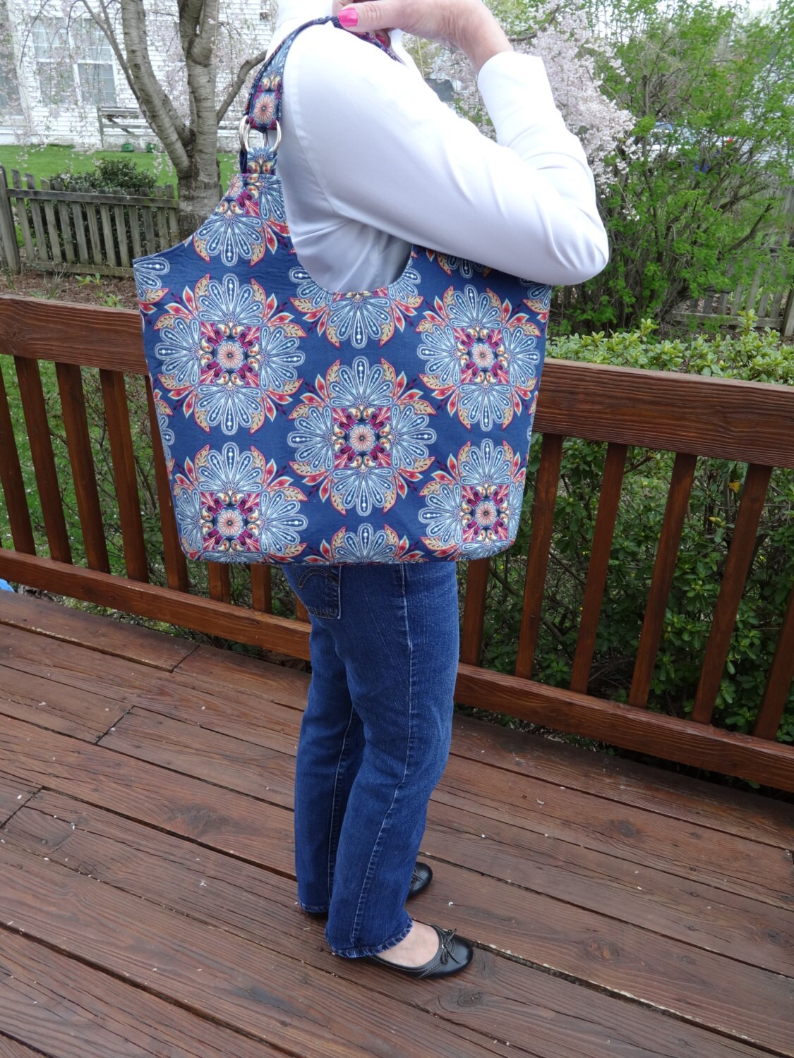Pocketbook Purse HandbagTote Handmade Large Blue by Canicarryu