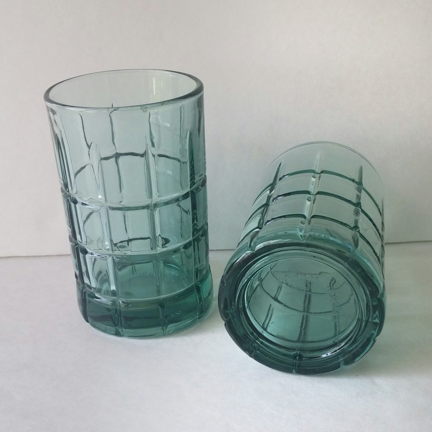 juice drinking glasses anchor hocking green tartan short