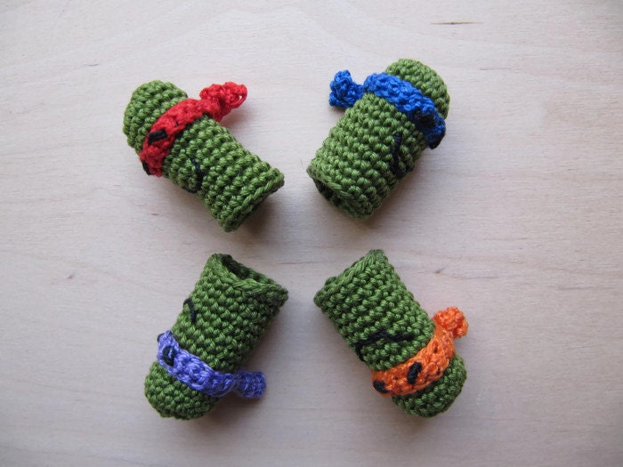 Set Tartarughe Ninja Uncinetto Marionette Amigurumi di ...
