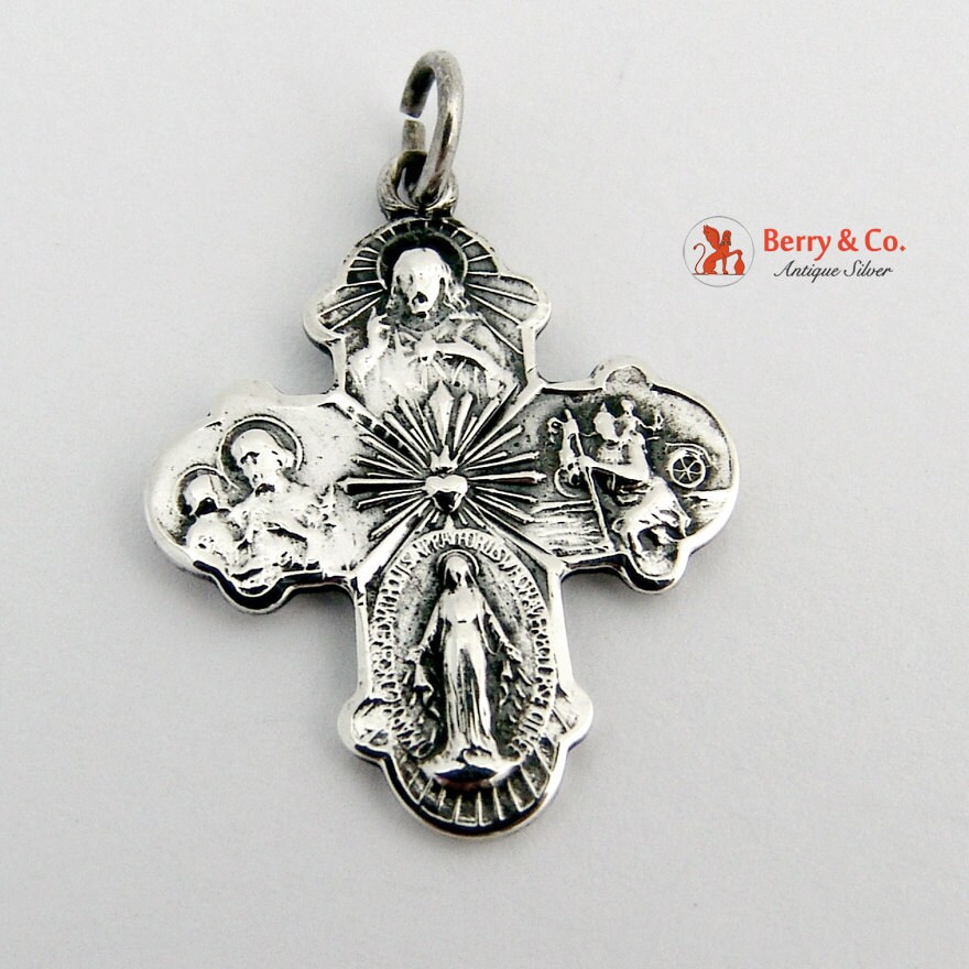 Catholic Cross Pendant Sterling Silver