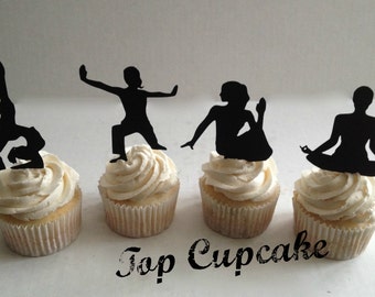 Yoga Inspired Cupcake Toppers -12
