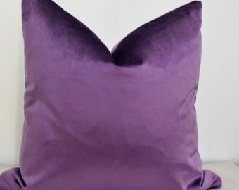 Items similar to Purple Velvet Throw Pillows Cover, 16x16 Decorative ...