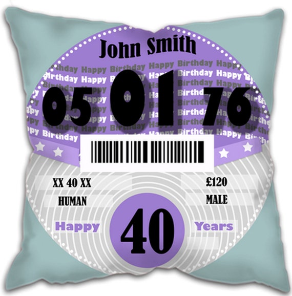 Tax Disc Art Cushion Printed Edge to Edge
