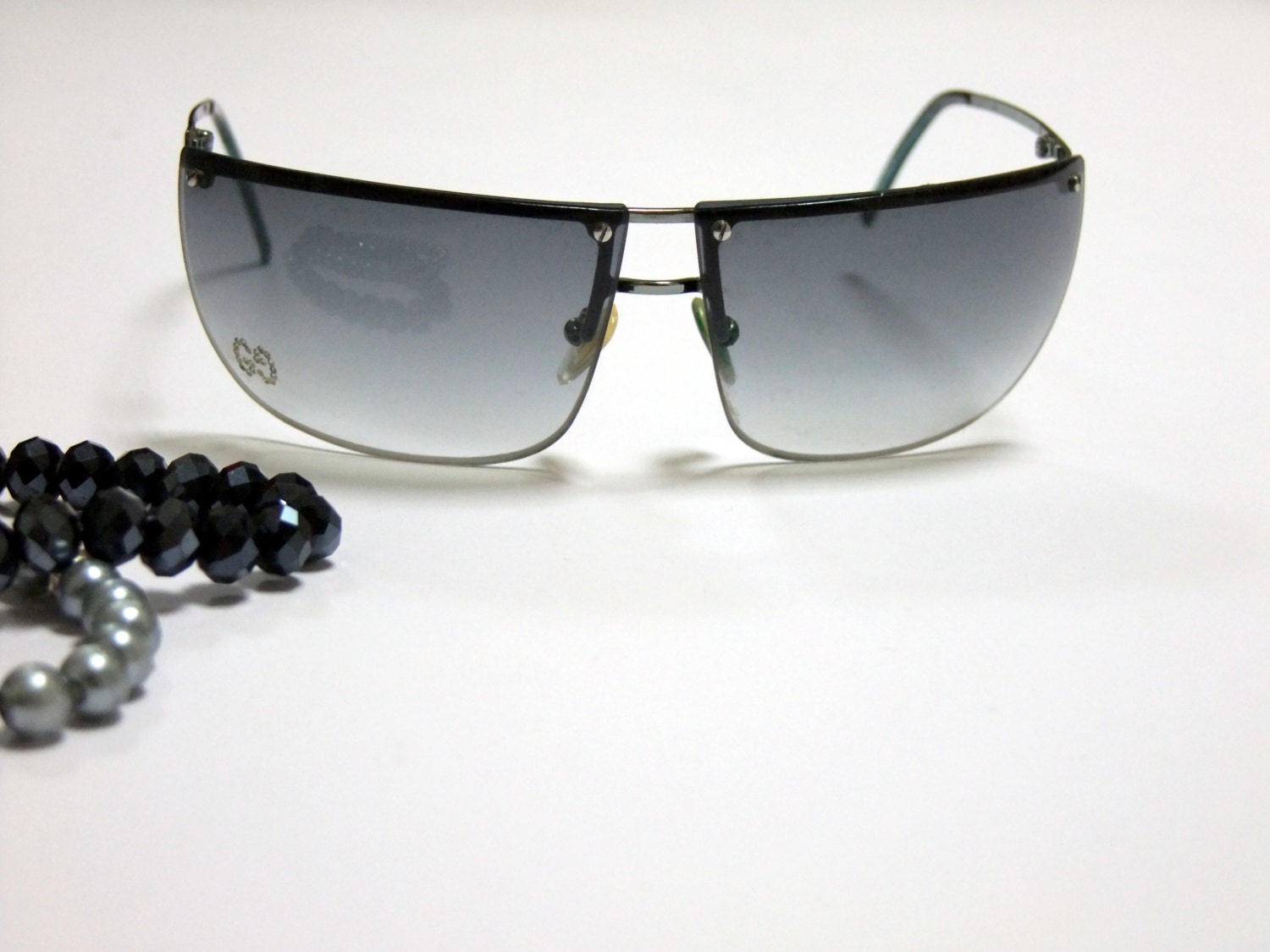 Authentic Vintage GUCCI Sunglasses Elegant Light Blue Glossy