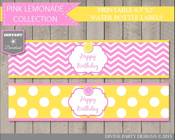 instant download pink lemonade printable happy birthday water