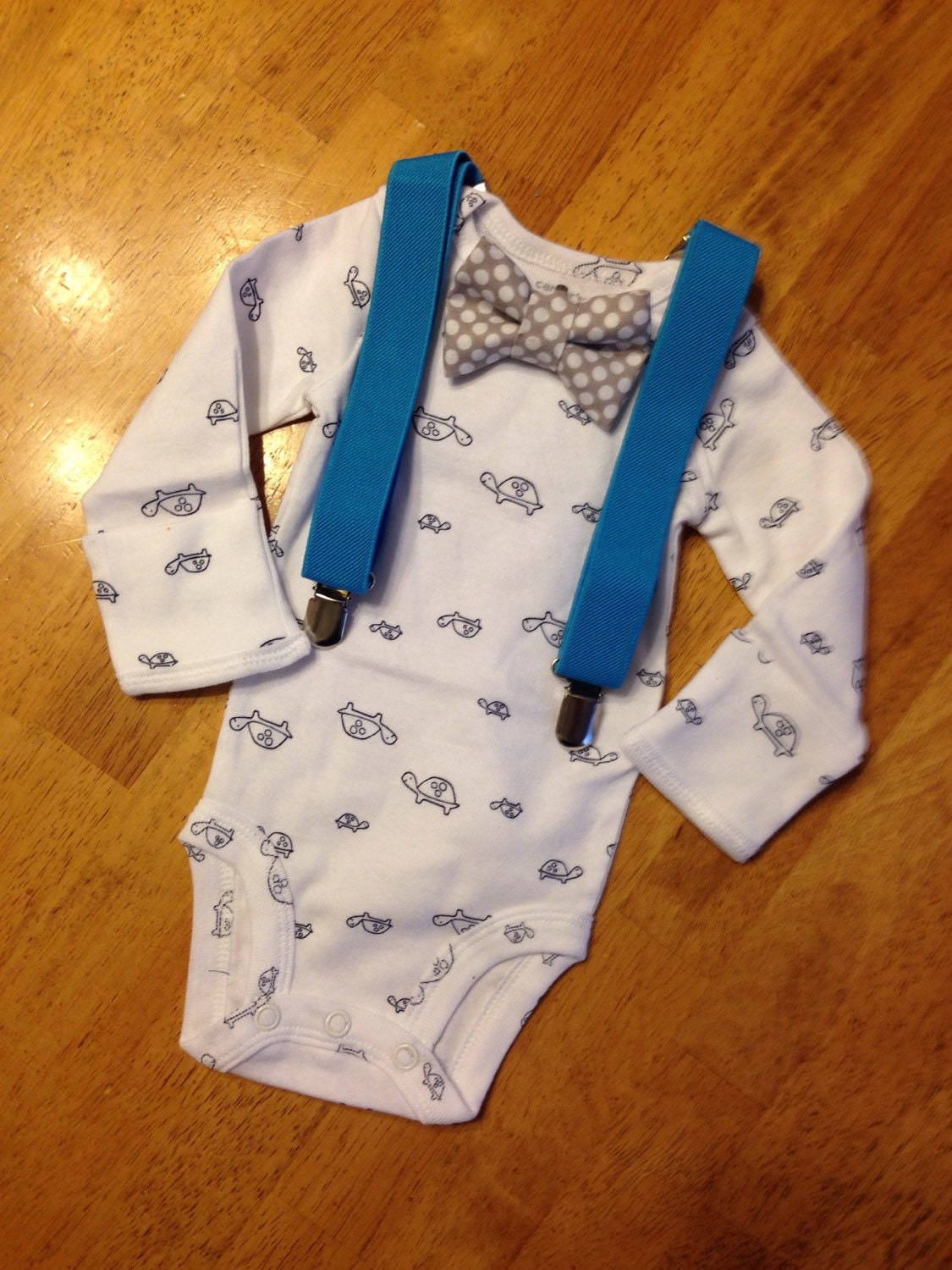 Baby Boy Custom Bowtie Onesie Bow Tie by EllerbysChicBoutique