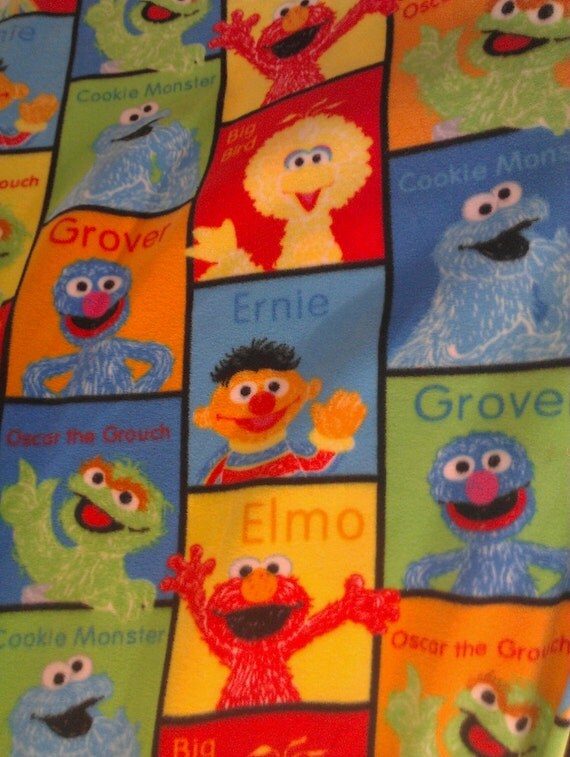 Elmo blanket Embroidered Fleece blanket Sesame by Kiyswonders
