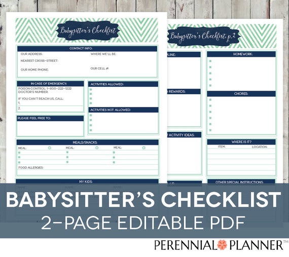 Babysitters checklist