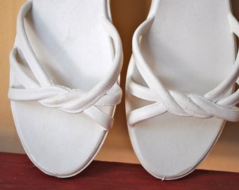 white slip ons sandals