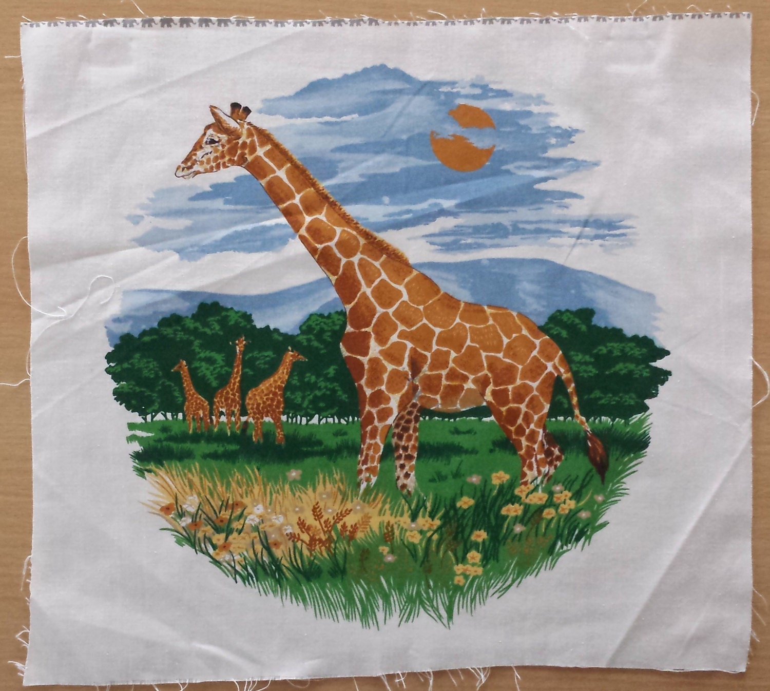 African Wildlife Fabric Panel Giraffe by JaredDesigns on Etsy