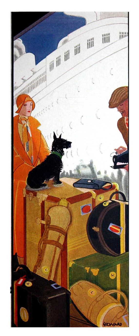 Items similar to Fabric Panel; Art Deco Travel Titanic Panel. Craft