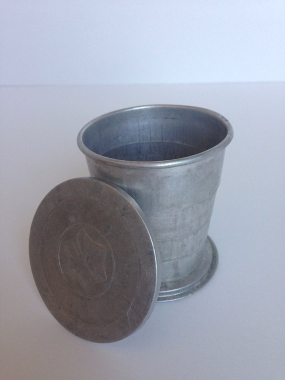 Vintage collapsible aluminum camping cup by MaineCoonCottage