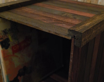 Wooden Record Crate or Vinyl Record Storage Crate
