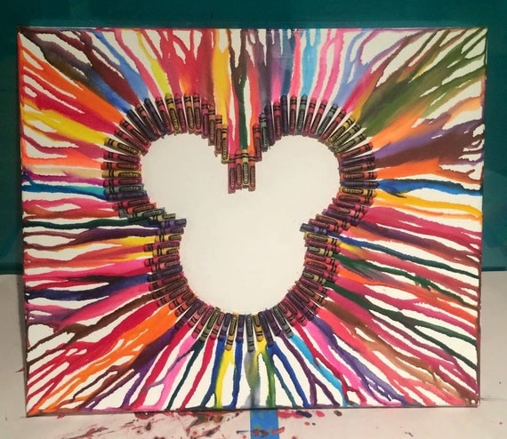 Melted Crayon Art Mickey Mouse by CaputoCreations on Etsy