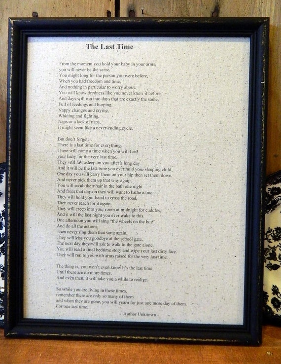 Items similar to The Last Time Nursery Poem New Baby Gift Printed