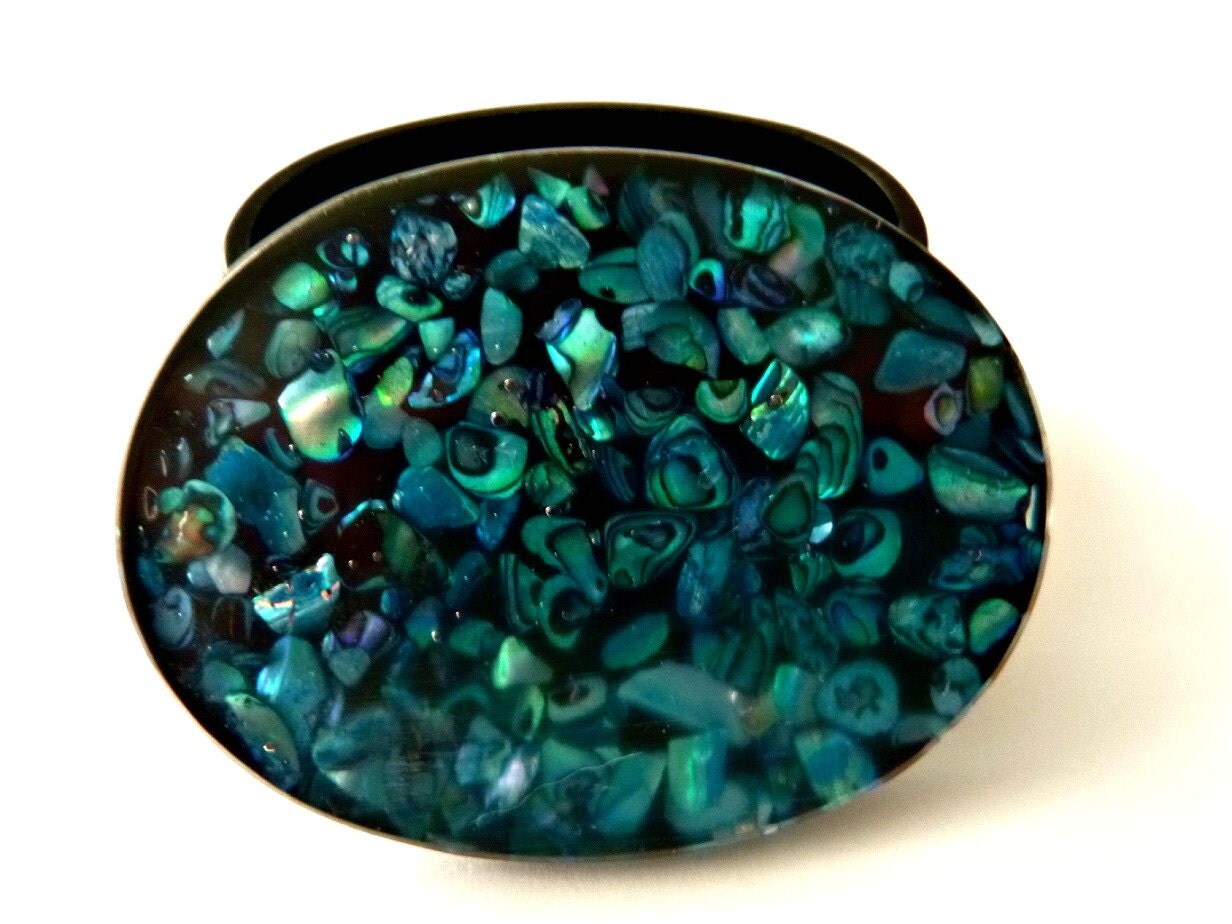 Abalone Shell Trinket Box Vintage Paula Shell Jewelry Box