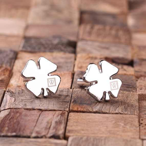 Personalized Shamrock Cufflinks from TealsPrairie