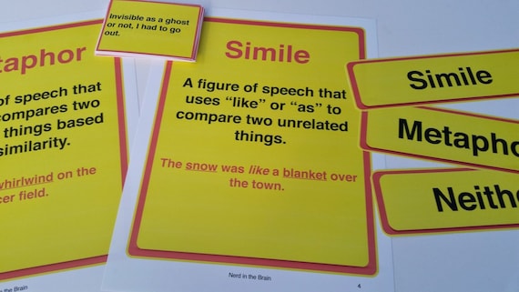 Simile and Metaphor Sort Language Arts Activity