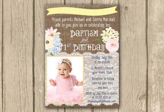 Christening 1St Birthday Invitations 2