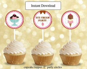 Items similar to ICE CREAM Cone Cupcake Picks--set of 12 plastic ...