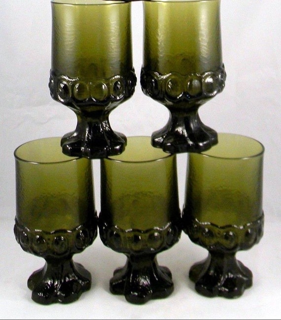 Franciscan Madeira Glasses Olive Green Set Of By Stonecreekresale