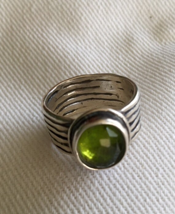 Retired Silpada Green Sterling Silver Ring by UniquelyChicChick