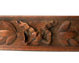 Antique Mahogany Hand-Carved Embellishment