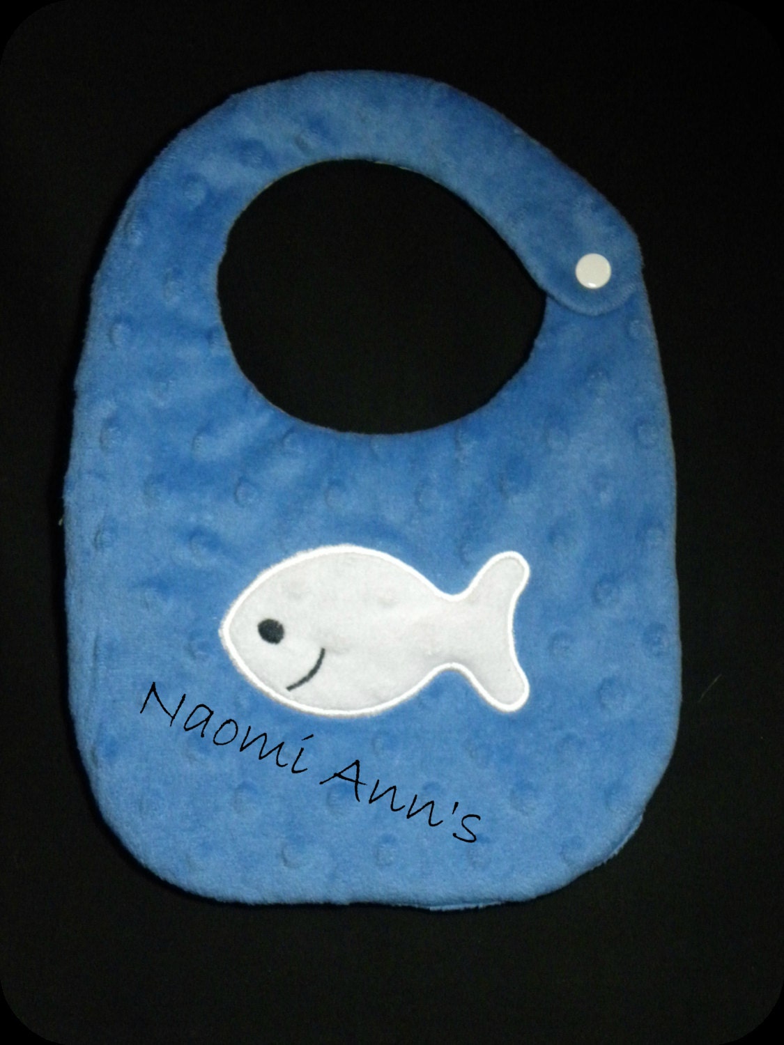 Applique Fishing Bib Baby Shower Gift Infant Baby Boy by NaomiAnns