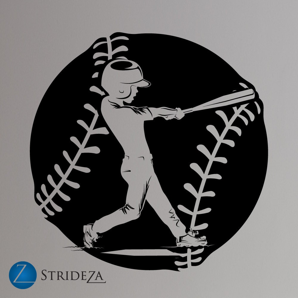Baseball decal baseball sticker baseball decor D00424. by Strideza