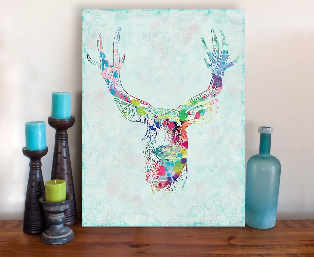 Oh Deer Art Stretched Canvas Print Deer Buck Deer