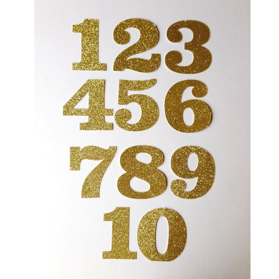Items Similar To Large Glitter Card Number Stickers 1 10 On Etsy 9577
