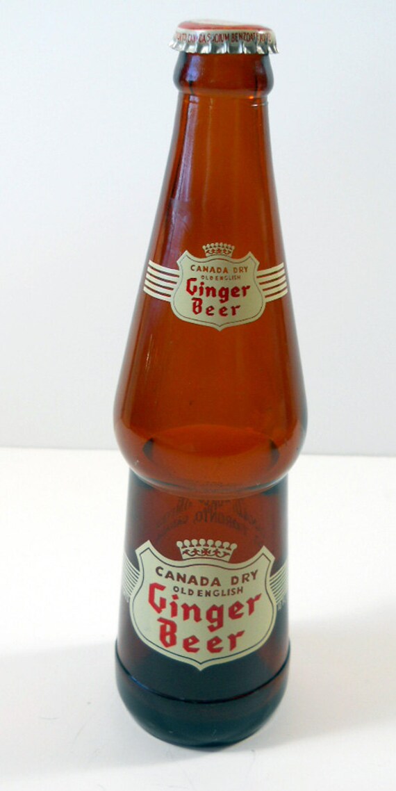 Vintage 1958 Canada Dry Ginger Beer bottle includes bottle