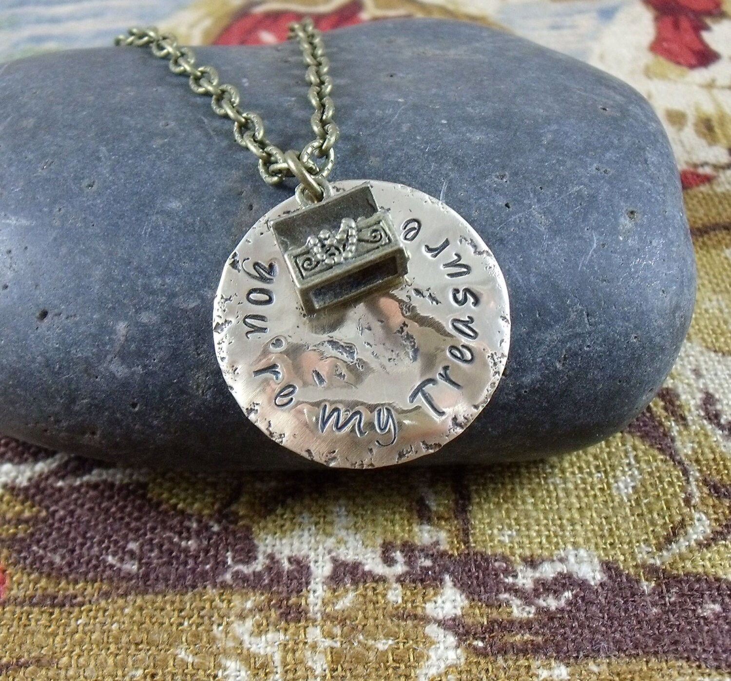 You're my Treasure charm necklace with treasure chest by KLFStudio