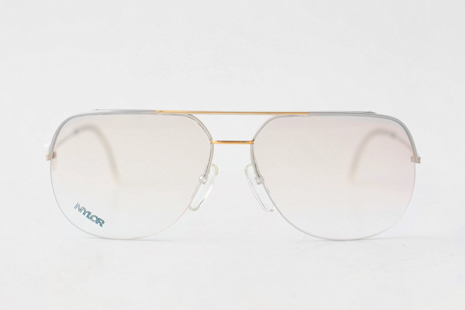 Vintage ESSILOR Nylor Half Rimless Eyeglasses / Unisex Light