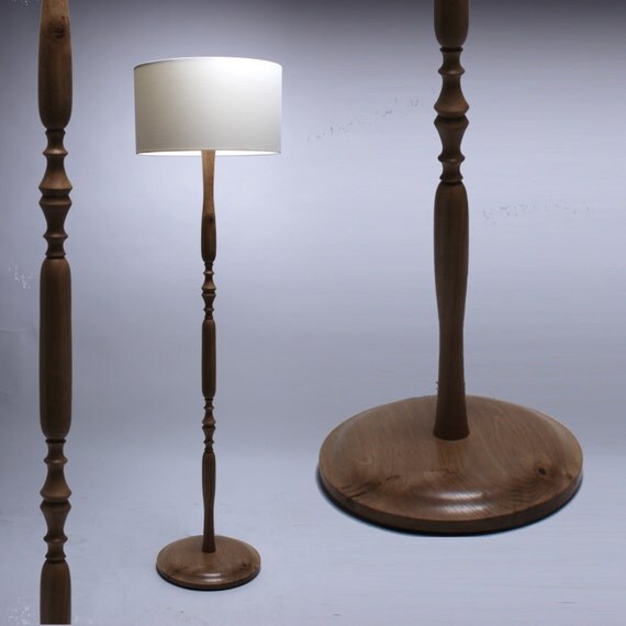 Handmade solid Oak Classic Standard floor lamp by homeandkitchen