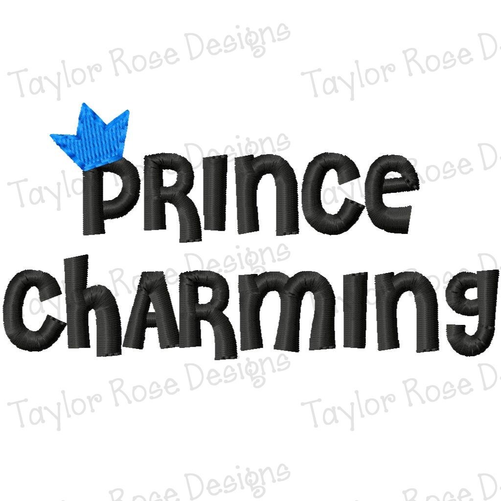 Prince Charming Machine Embroidery Design 4x4 5x7 Baby Boy