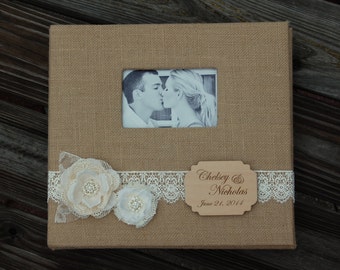 Rustic Wedding Photo Album / Rustic Photo Album / Shabby Chic Photo Album / Rustic Chic Photo Album / Burlap Photo Album/Rustic Chic Wedding