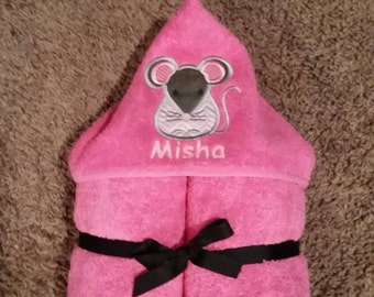 Personalized Mouse Hooded Towel