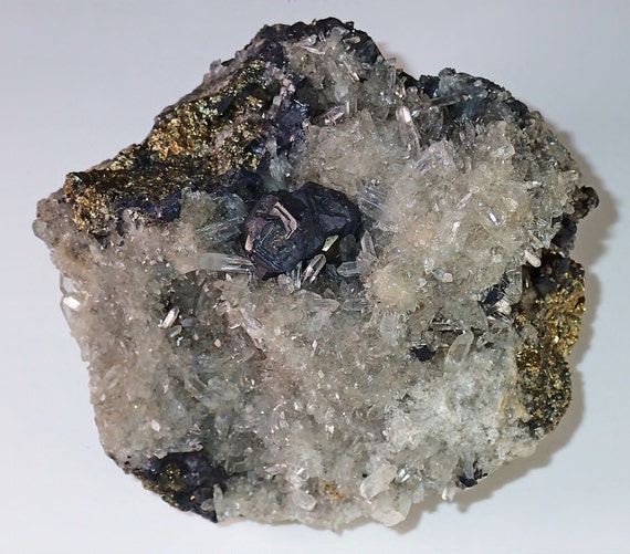 Euhedral Sphalerite Crystals and Pyrite on Quartz by seryphstudios