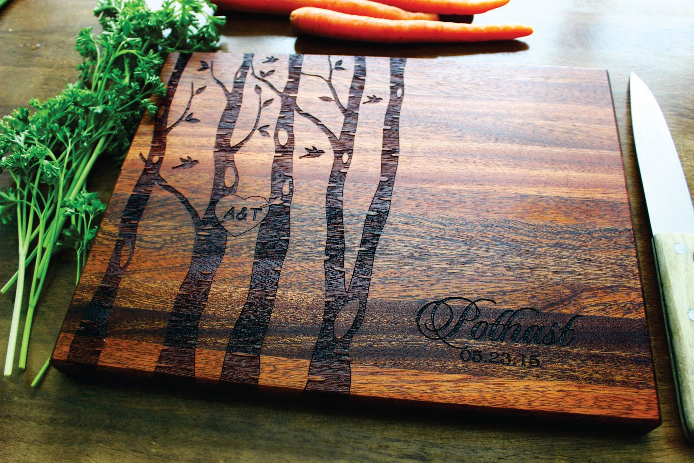 Tree Cutting Board Custom Engraved Family Tree by SugarTreeGallery